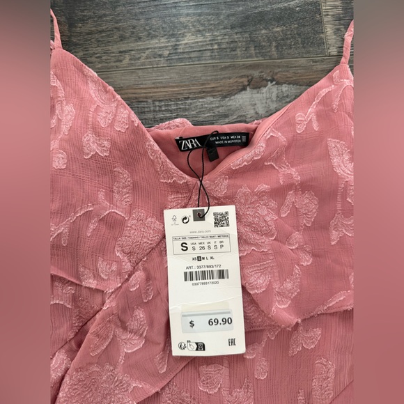 NWT Zara Jacquard Ruffled Dress - Picture 5 of 6